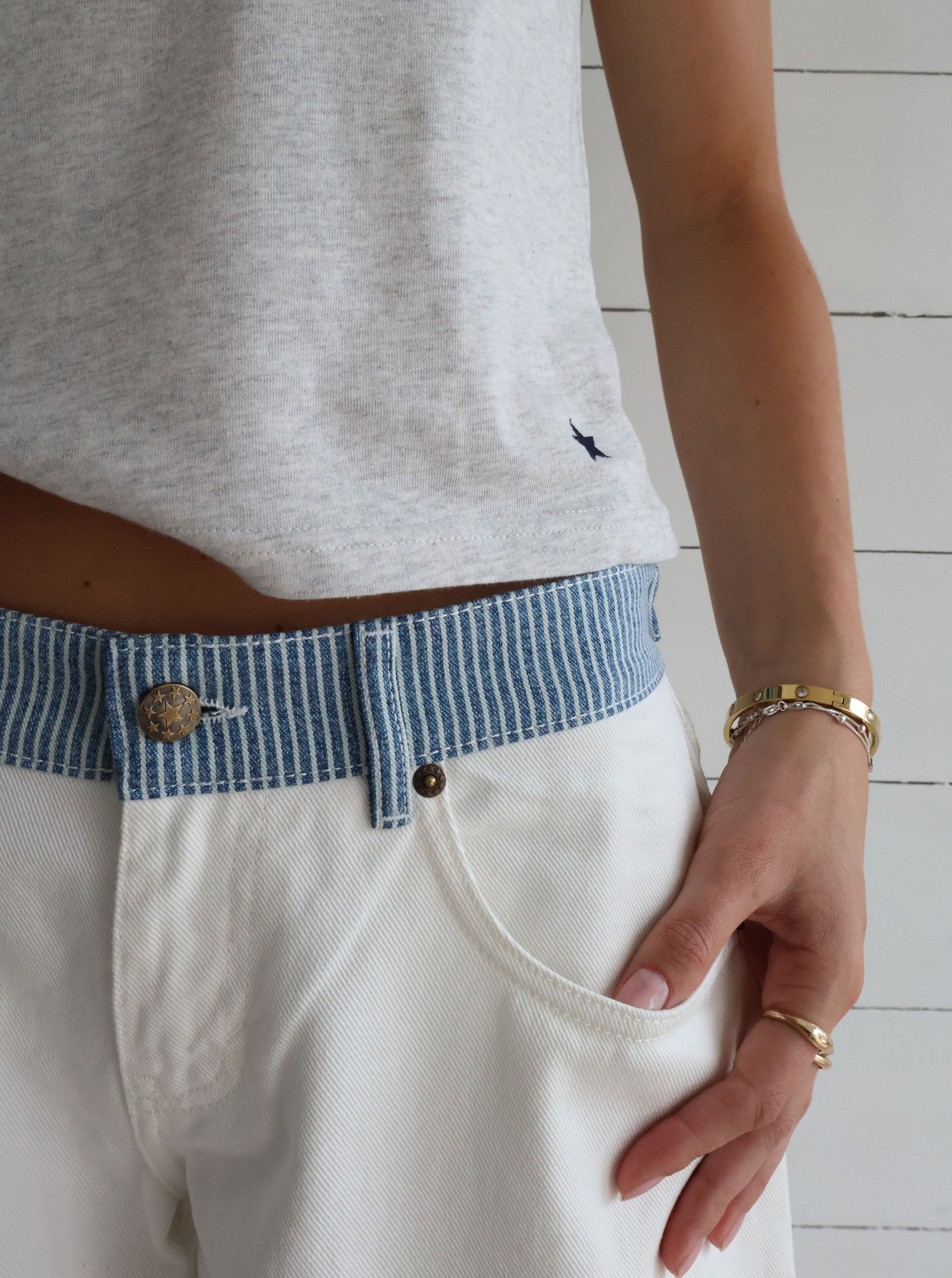 Milly | Striped Relaxed Jeans