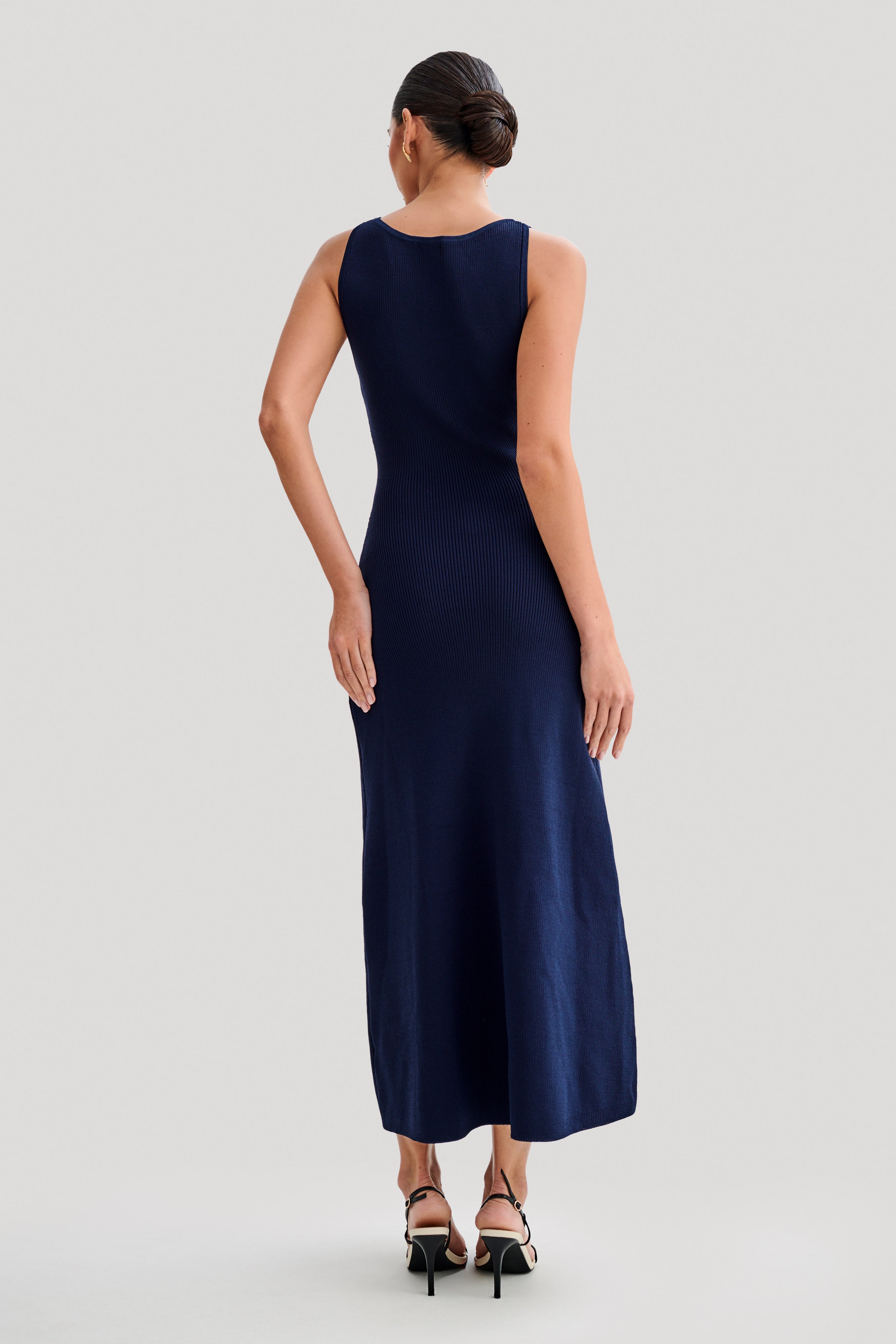 BLUE KNIT MAXI DRESS