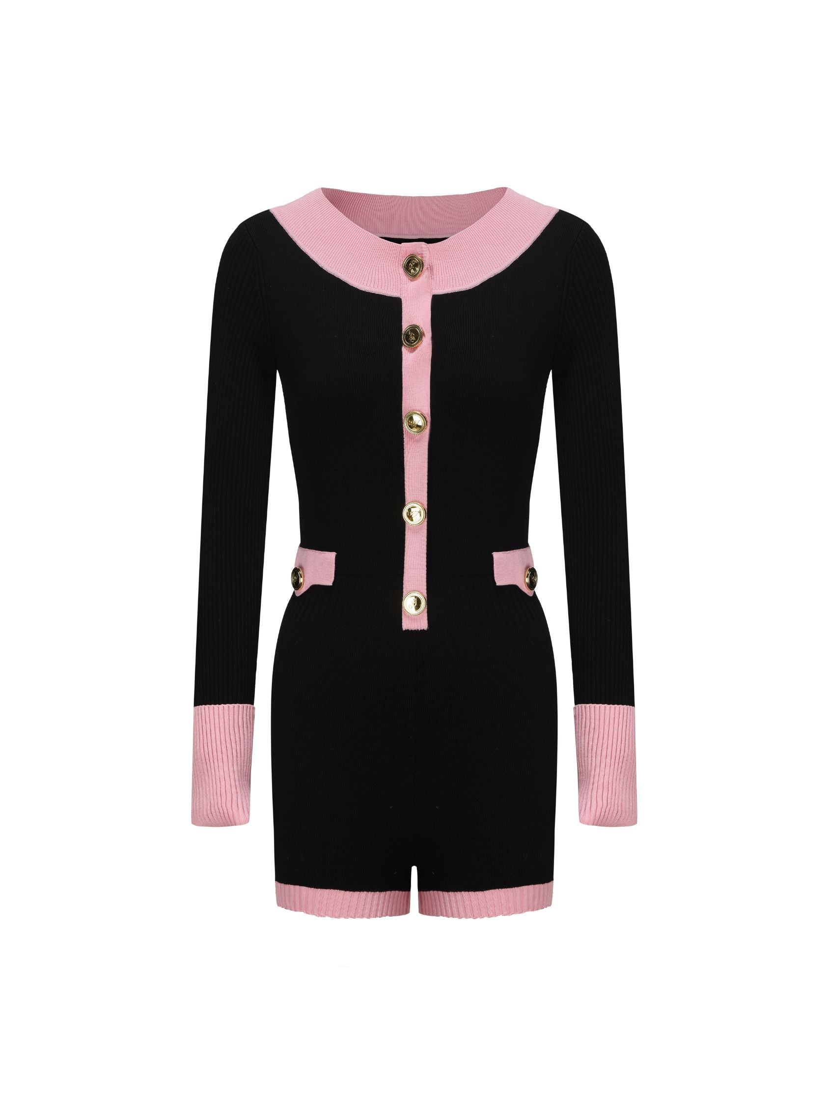PINK KNIT JUMPSUIT