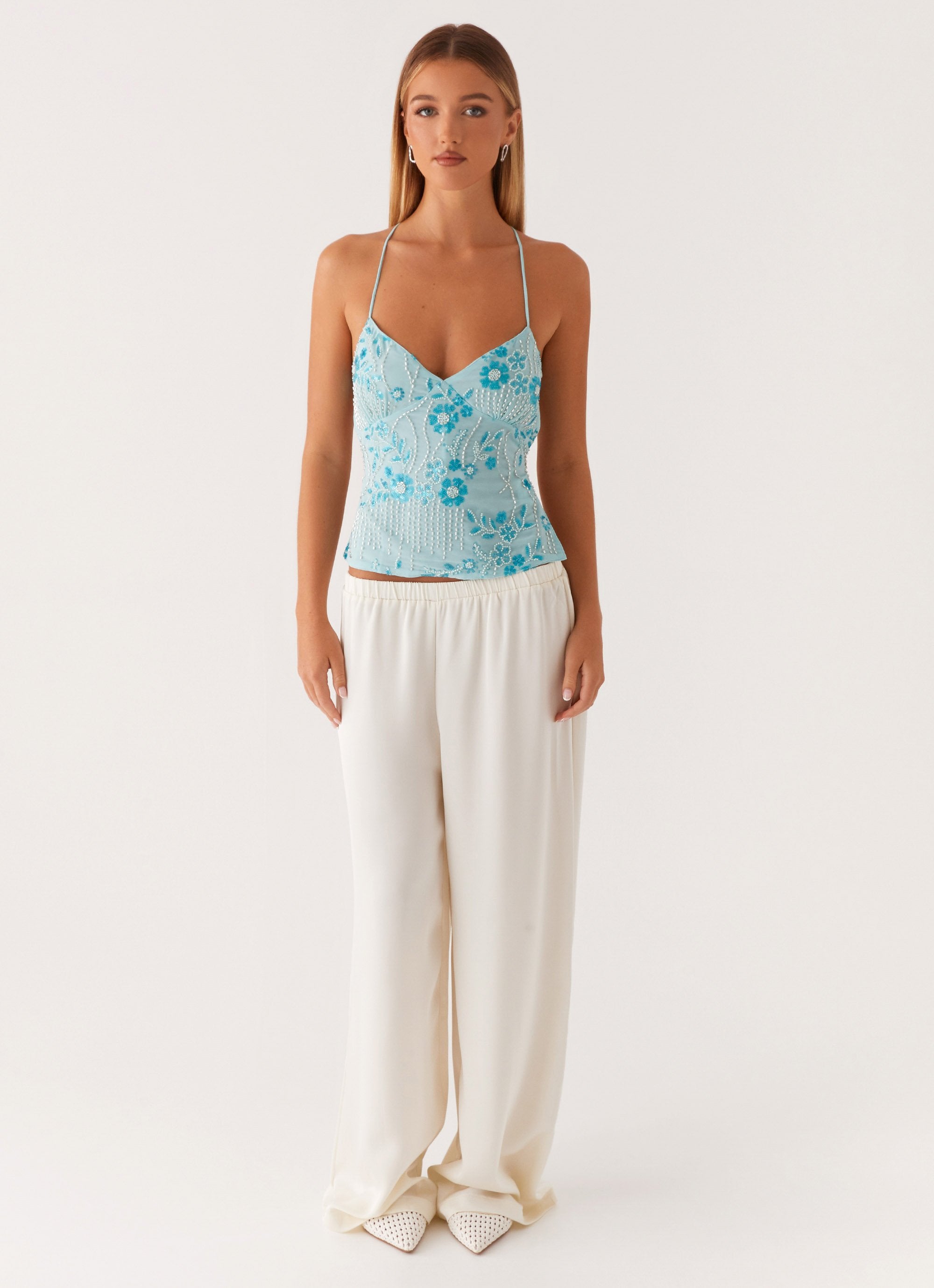 LIGHT BLUE SEQUIN TOP