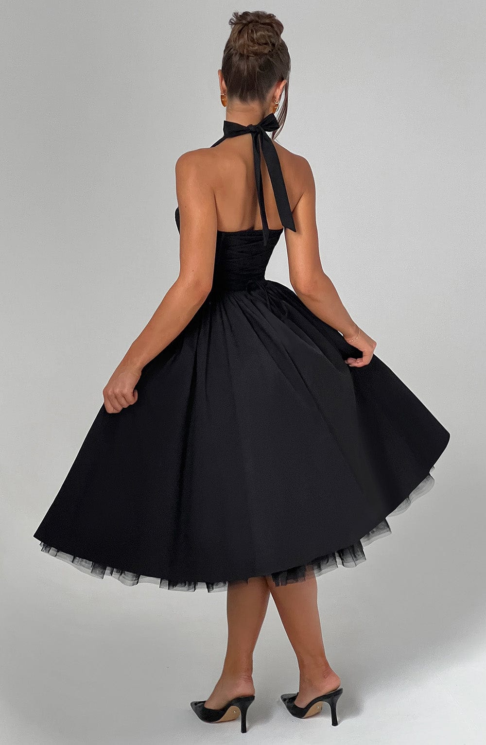 BLACK MIDI DRESS