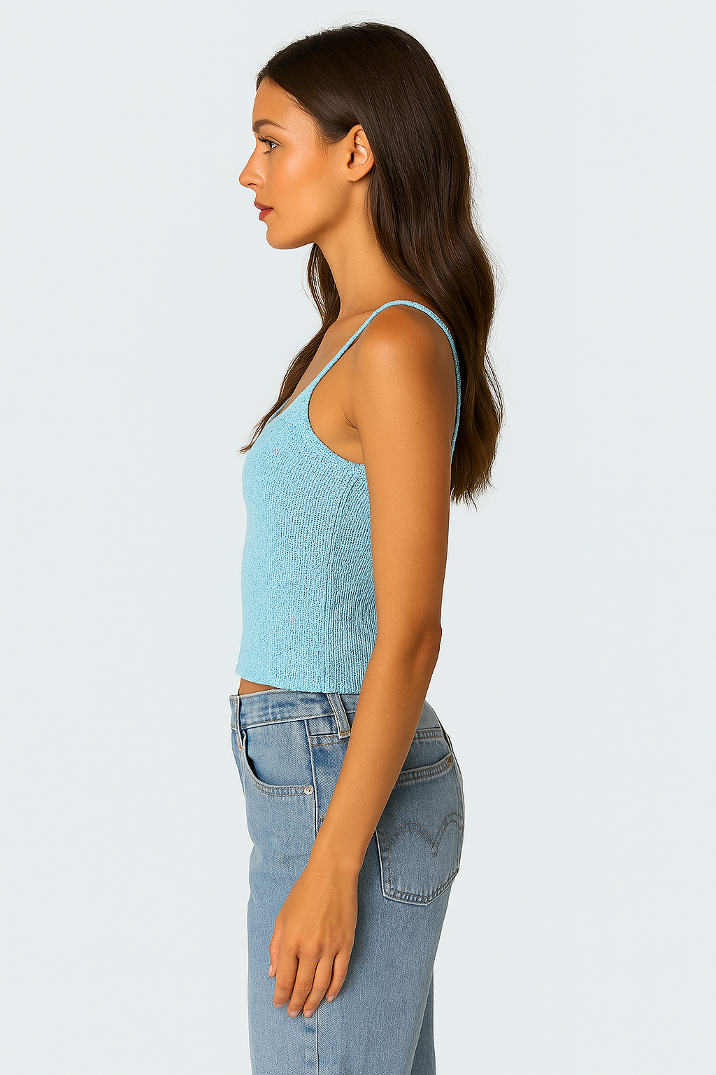 LIGHT BLUE GLITTER TOP