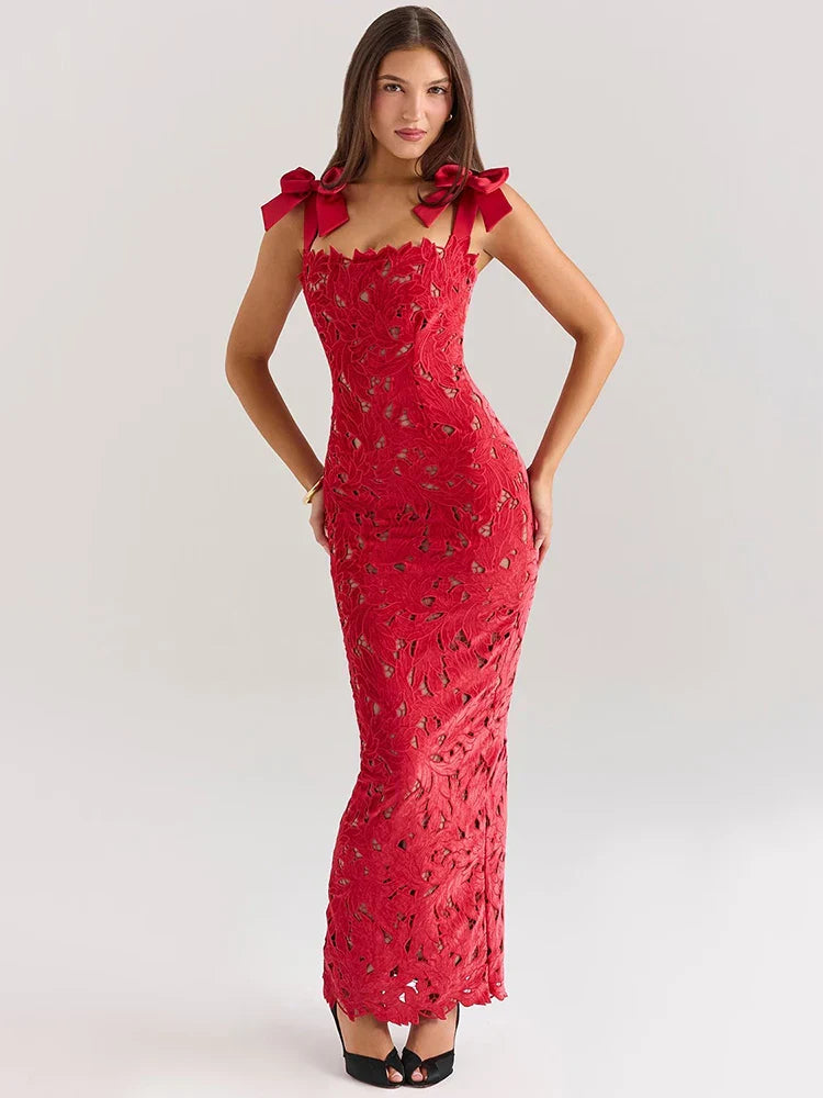 RED MAXI DRESS