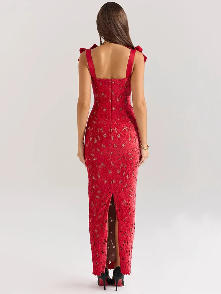 RED MAXI DRESS