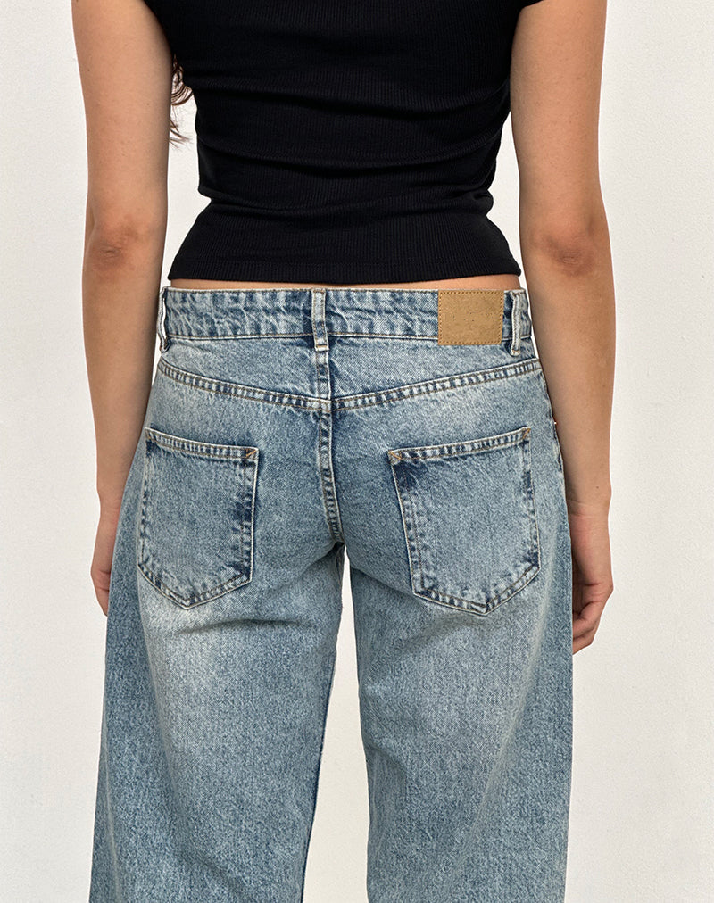 BLUE LOW RISE JEANS