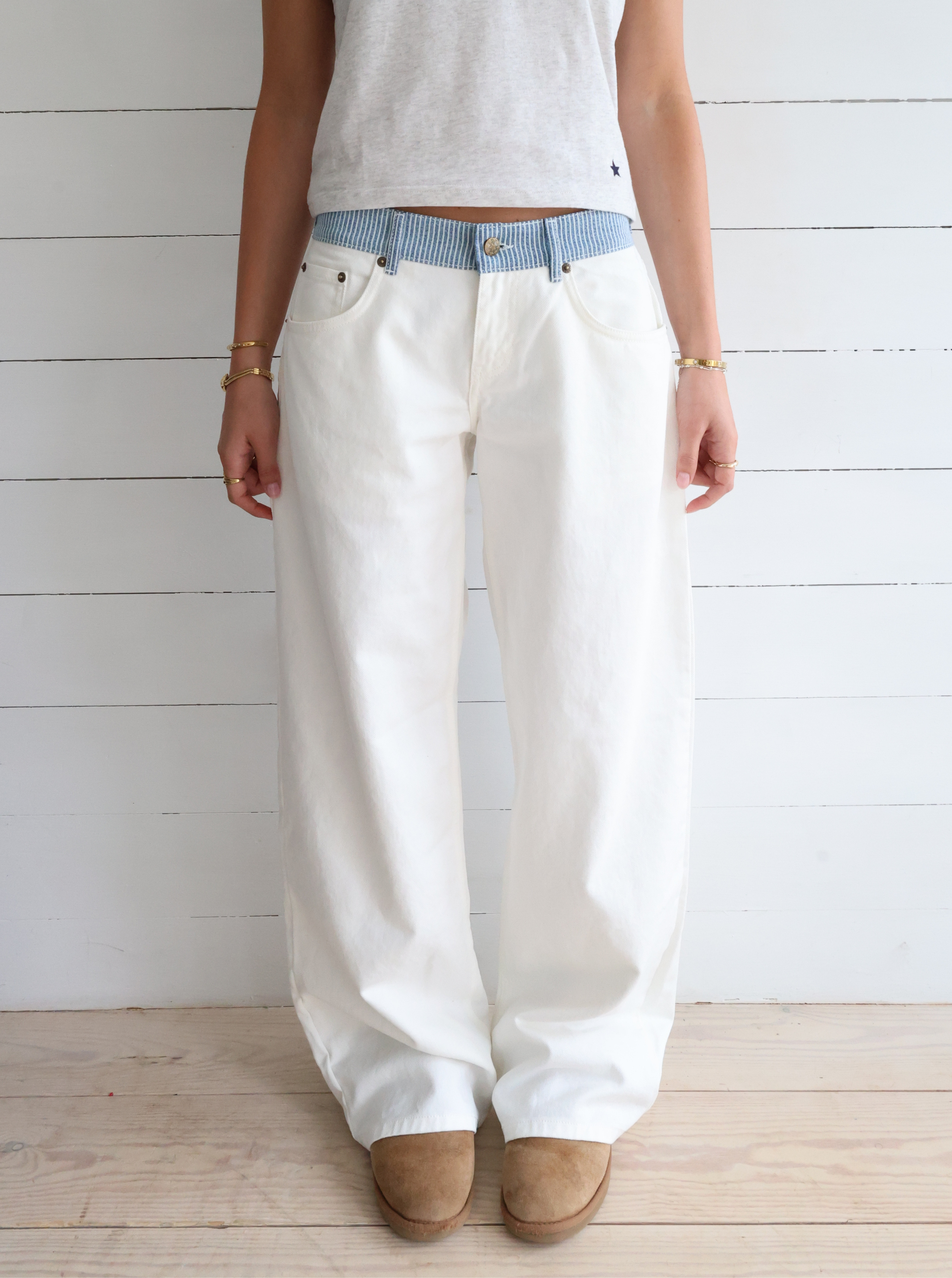 Milly | Striped Relaxed Jeans