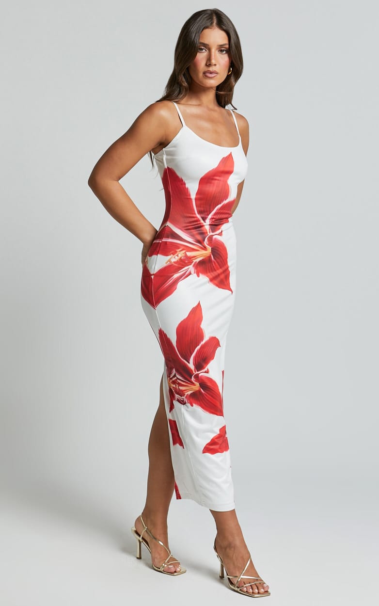WHITE FLORAL MAXI DRESS
