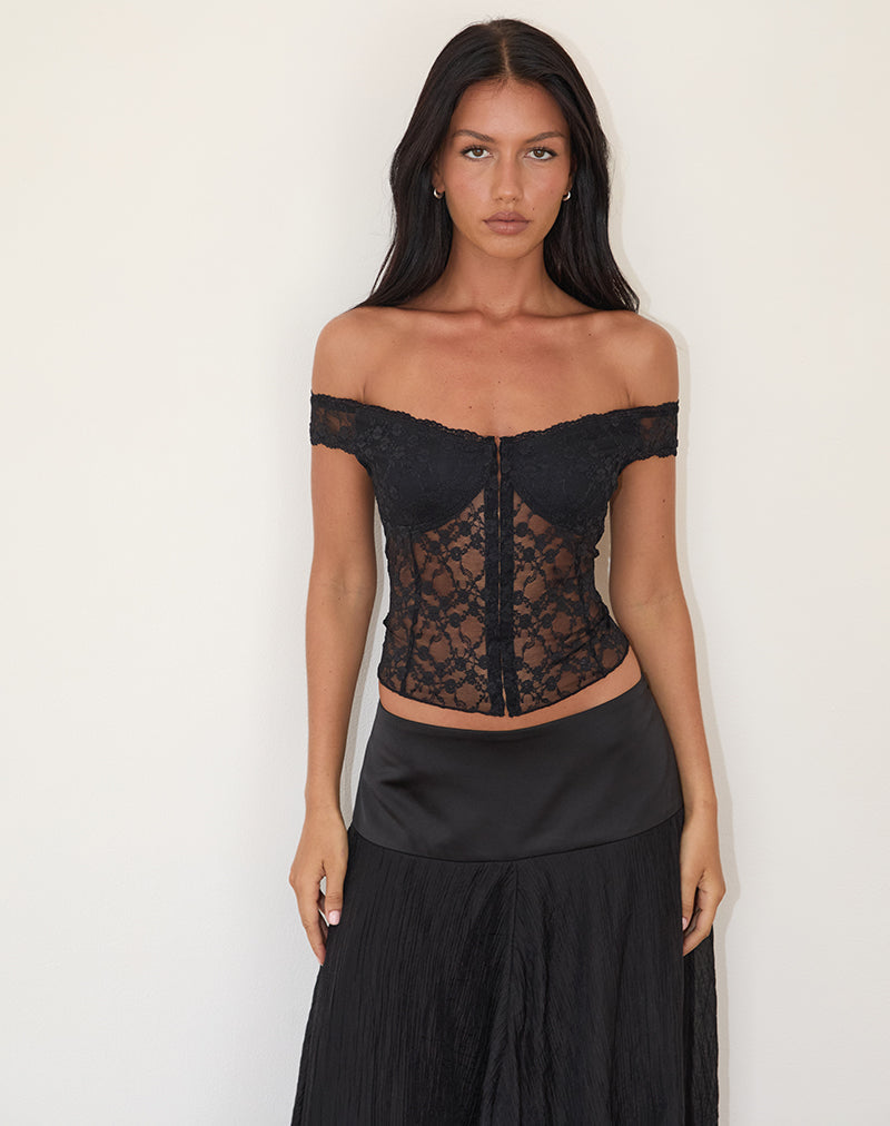 BLACK CORSET TOP