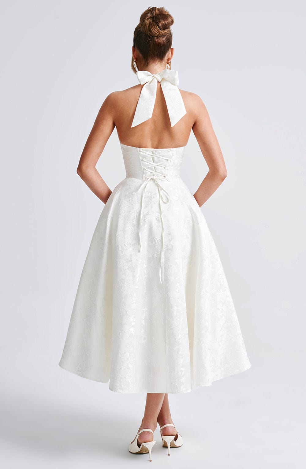 WHITE WEDDING MIDI DRESS
