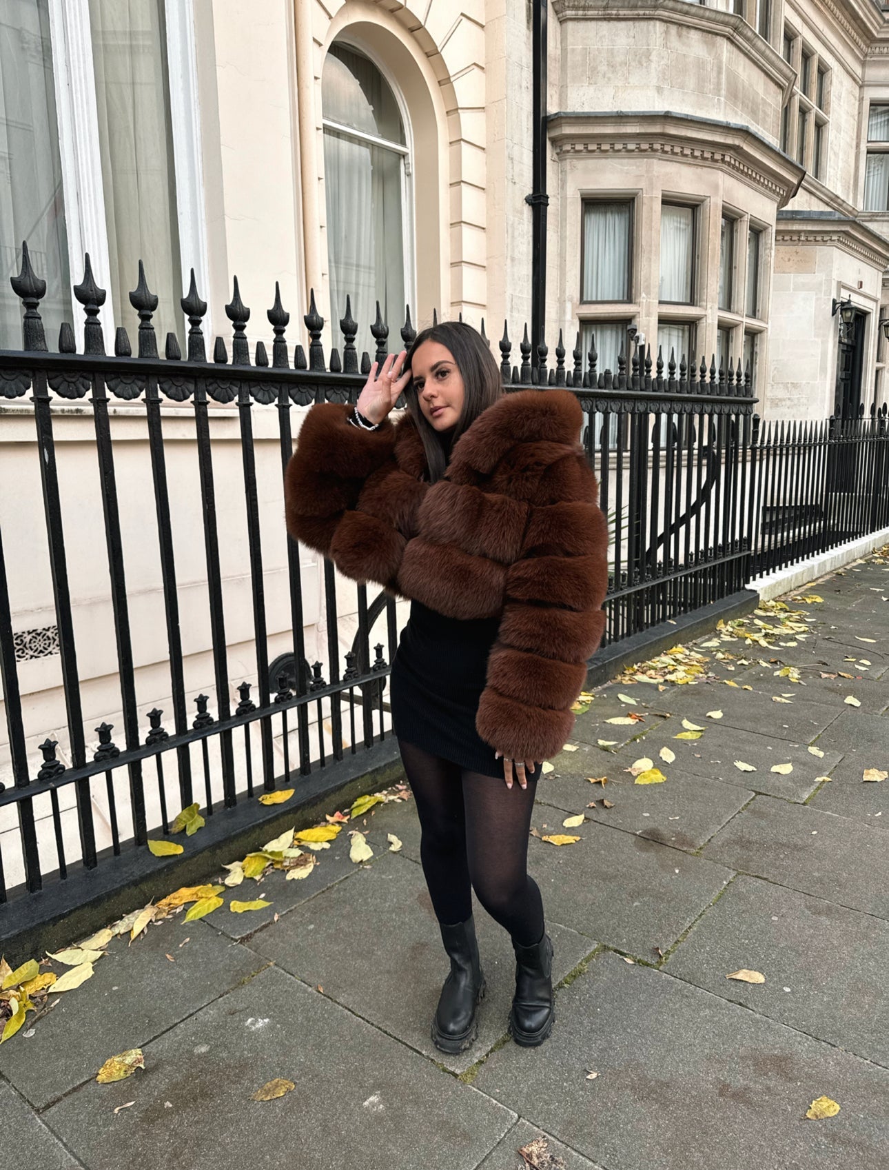 Hailey Hooded Fur Coat