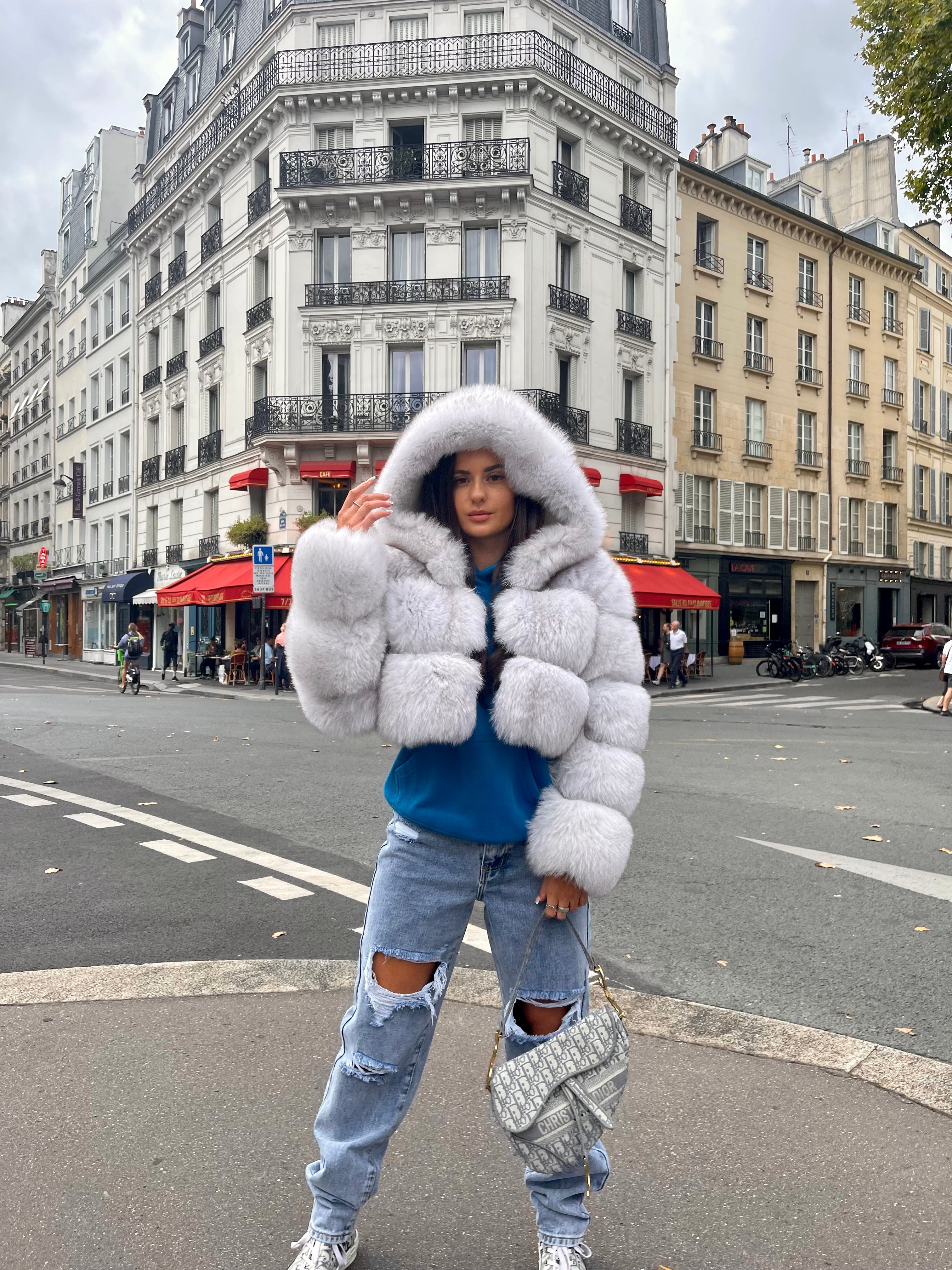Hailey Hooded Fur Coat