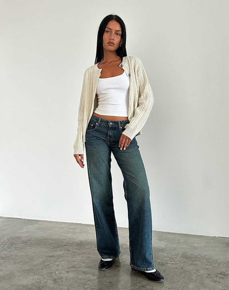 BRIGHT BLUE LOW RISE JEANS