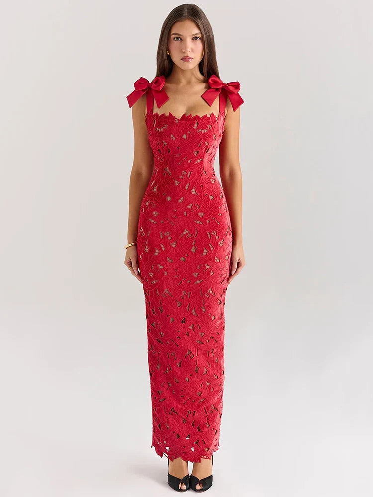 RED MAXI DRESS