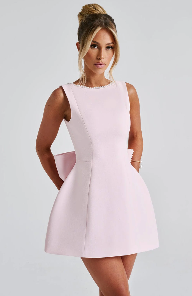 Eleanor | Cute Bow Mini Dress