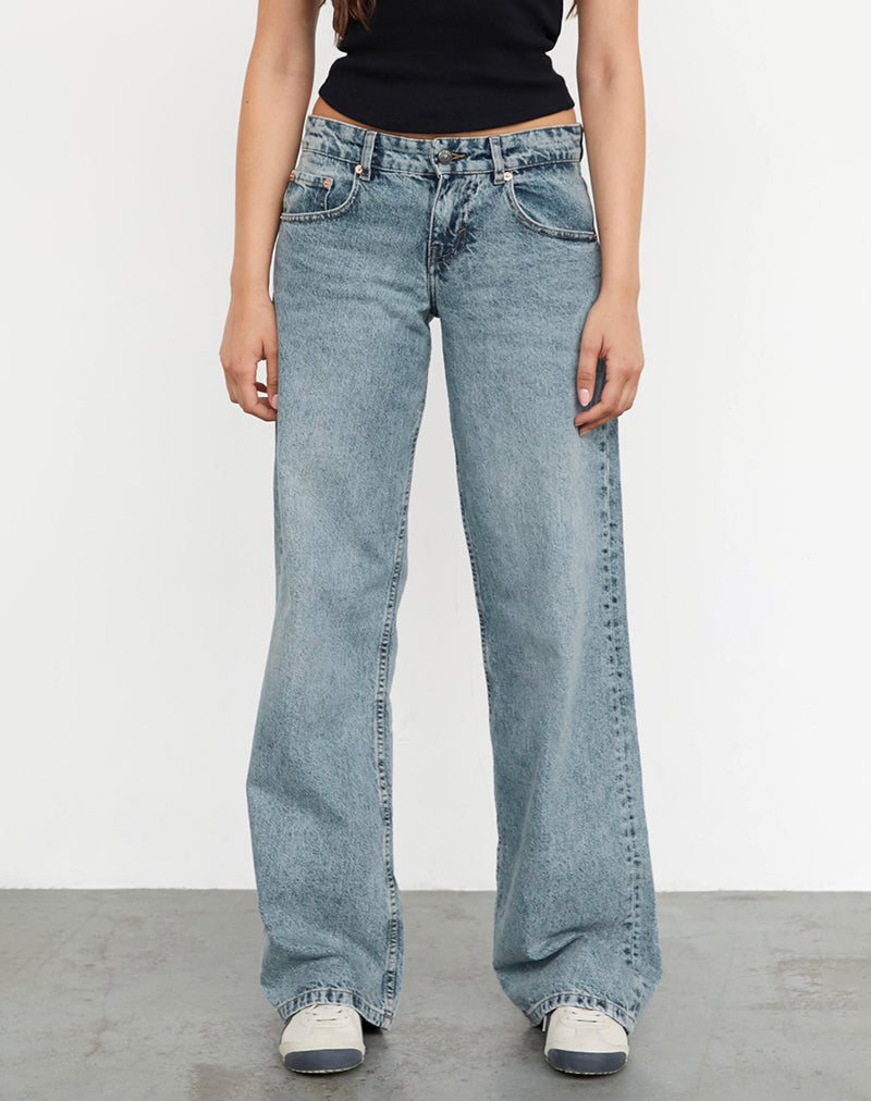 BLUE LOW RISE JEANS