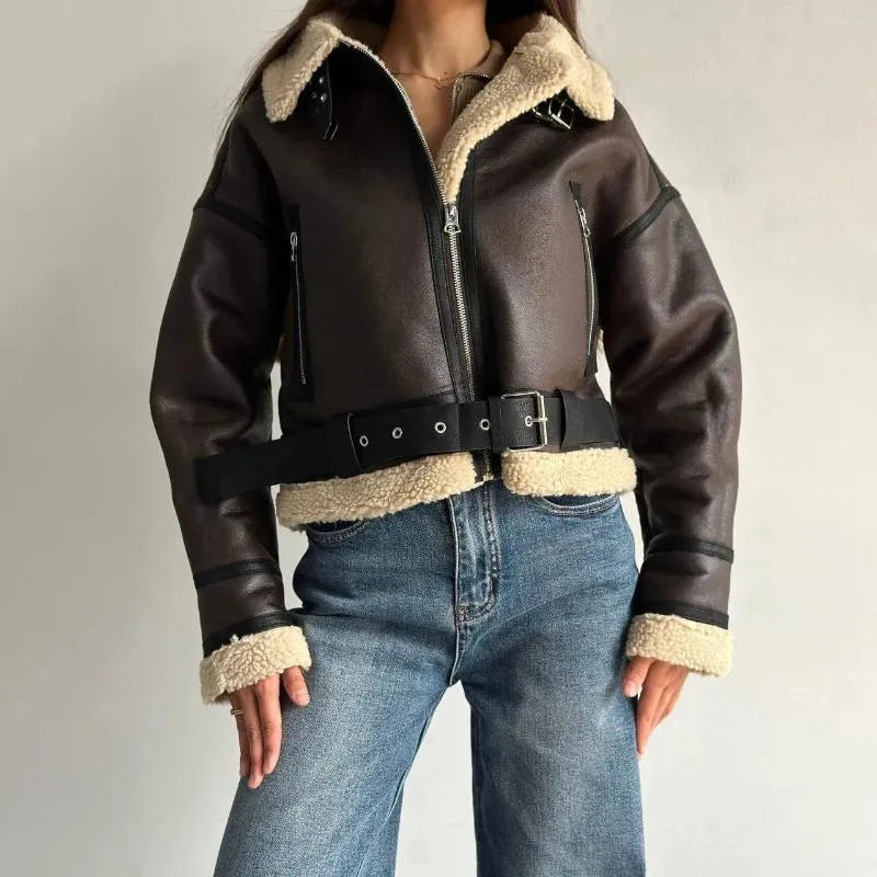 Molly Leather Fur Coat